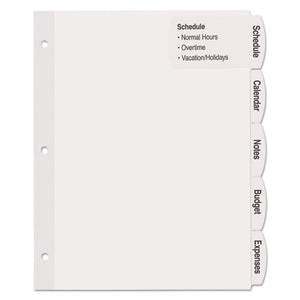 Avery® wholesale. AVERY Big Tab Printable Large White Label Tab Dividers, 5-tab, Letter, 20 Per Pack. HSD Wholesale: Janitorial Supplies, Breakroom Supplies, Office Supplies.