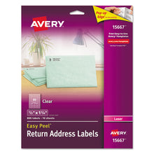 Load image into Gallery viewer, Avery® wholesale. AVERY Matte Clear Easy Peel Mailing Labels W- Sure Feed Technology, Laser Printers, 0.5 X 1.75, Clear, 80-sheet, 10 Sheets-pack. HSD Wholesale: Janitorial Supplies, Breakroom Supplies, Office Supplies.