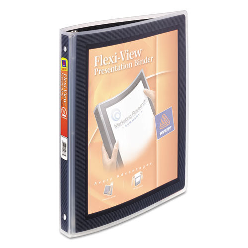 Avery® wholesale. AVERY Flexi-view Binder With Round Rings, 3 Rings, 0.5" Capacity, 11 X 8.5, Black. HSD Wholesale: Janitorial Supplies, Breakroom Supplies, Office Supplies.