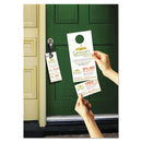 Avery® wholesale. AVERY Door Hanger With Tear-away Cards, 97 Bright, 65lb, 4.25 X 11, White, 2 Hangers-sheet, 40 Sheets-pack. HSD Wholesale: Janitorial Supplies, Breakroom Supplies, Office Supplies.
