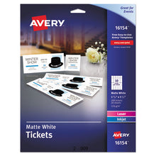 Load image into Gallery viewer, Avery® wholesale. AVERY Printable Tickets W-tear-away Stubs, 97 Bright, 65lb, 8.5 X 11, White, 10 Tickets-sheet, 20 Sheets-pack. HSD Wholesale: Janitorial Supplies, Breakroom Supplies, Office Supplies.