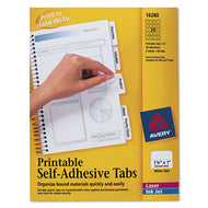 Avery® wholesale. AVERY Printable Plastic Tabs With Repositionable Adhesive, 1-5-cut Tabs, White, 1.25