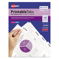 Avery® wholesale. AVERY Printable Plastic Tabs With Repositionable Adhesive, 1-5-cut Tabs, White, 1.75
