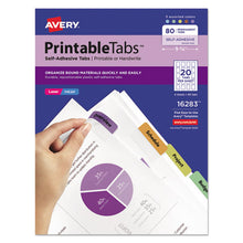 Load image into Gallery viewer, Avery® wholesale. AVERY Printable Plastic Tabs With Repositionable Adhesive, 1-5-cut Tabs, Assorted Colors, 1.75&quot; Wide, 80-pack. HSD Wholesale: Janitorial Supplies, Breakroom Supplies, Office Supplies.