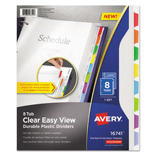 Load image into Gallery viewer, Avery® wholesale. AVERY Clear Easy View Plastic Dividers With Multicolored Tabs And Sheet Protector, 8-tab, 11 X 8.5, Clear, 1 Set. HSD Wholesale: Janitorial Supplies, Breakroom Supplies, Office Supplies.