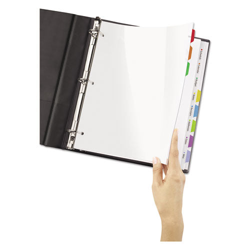 Avery® wholesale. AVERY Clear Easy View Plastic Dividers With Multicolored Tabs And Sheet Protector, 8-tab, 11 X 8.5, Clear, 1 Set. HSD Wholesale: Janitorial Supplies, Breakroom Supplies, Office Supplies.