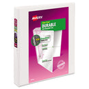 Avery® wholesale. AVERY Durable View Binder With Durahinge And Slant Rings, 3 Rings, 1" Capacity, 11 X 8.5, White. HSD Wholesale: Janitorial Supplies, Breakroom Supplies, Office Supplies.