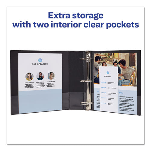 Avery® wholesale. AVERY Durable View Binder With Durahinge And Slant Rings, 3 Rings, 2" Capacity, 11 X 8.5, Black. HSD Wholesale: Janitorial Supplies, Breakroom Supplies, Office Supplies.