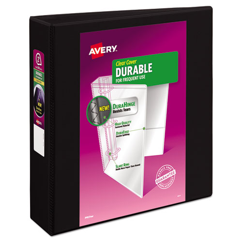 Avery® wholesale. AVERY Durable View Binder With Durahinge And Slant Rings, 3 Rings, 2" Capacity, 11 X 8.5, Black. HSD Wholesale: Janitorial Supplies, Breakroom Supplies, Office Supplies.