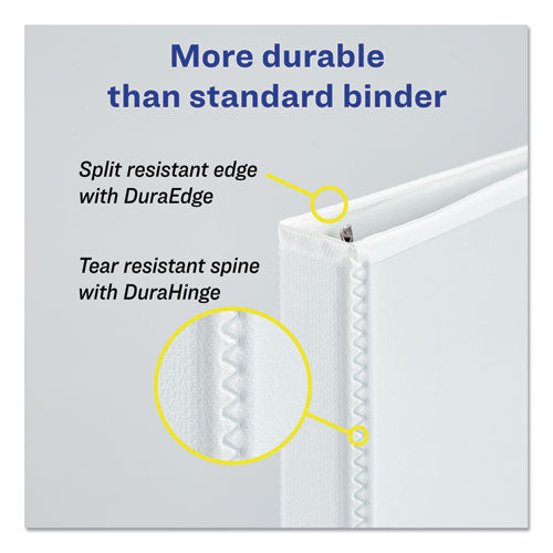 Avery® wholesale. AVERY Durable View Binder With Durahinge And Slant Rings, 3 Rings, 3" Capacity, 11 X 8.5, White. HSD Wholesale: Janitorial Supplies, Breakroom Supplies, Office Supplies.