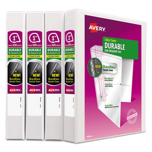 Avery® wholesale. AVERY Durable View Binder With Durahinge And Slant Rings, 3 Rings, 1" Capacity, 11 X 8.5, White, 4-pack. HSD Wholesale: Janitorial Supplies, Breakroom Supplies, Office Supplies.