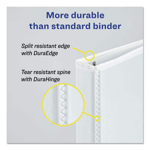 Avery® wholesale. AVERY Durable View Binder With Durahinge And Slant Rings, 3 Rings, 1.5" Capacity, 11 X 8.5, White, 4-pack. HSD Wholesale: Janitorial Supplies, Breakroom Supplies, Office Supplies.