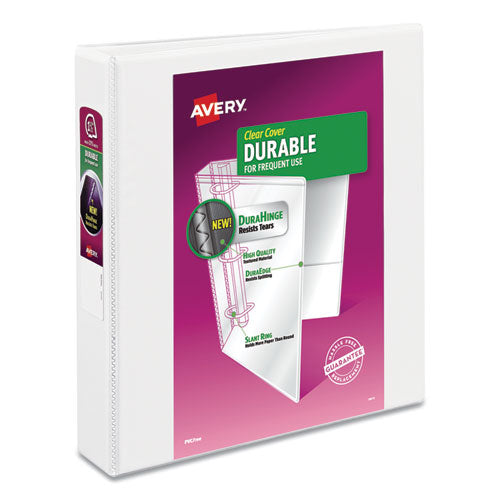 Avery® wholesale. AVERY Durable View Binder With Durahinge And Slant Rings, 3 Rings, 1.5" Capacity, 11 X 8.5, White, 4-pack. HSD Wholesale: Janitorial Supplies, Breakroom Supplies, Office Supplies.