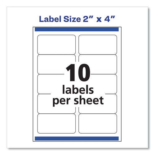 Avery® wholesale. AVERY Shipping Labels W- Trueblock Technology, Inkjet Printers, 2 X 4, White, 10-sheet, 10 Sheets-pack. HSD Wholesale: Janitorial Supplies, Breakroom Supplies, Office Supplies.