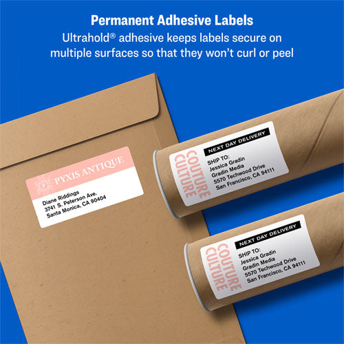 Avery® wholesale. AVERY Shipping Labels W- Trueblock Technology, Inkjet Printers, 2 X 4, White, 10-sheet, 10 Sheets-pack. HSD Wholesale: Janitorial Supplies, Breakroom Supplies, Office Supplies.