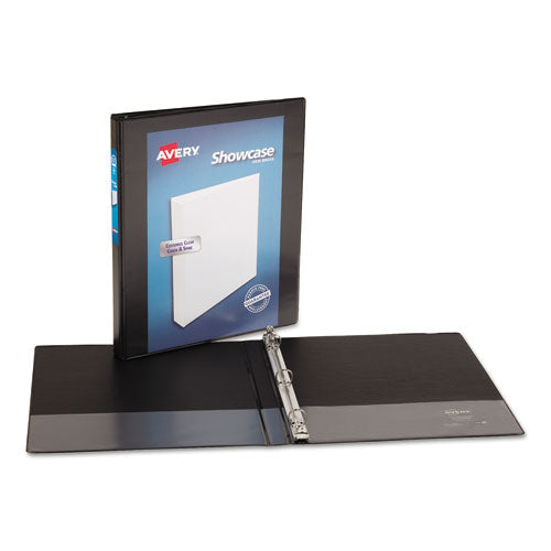 Avery® wholesale. AVERY Showcase Economy View Binder With Round Rings, 3 Rings, 0.5" Capacity, 11 X 8.5, Black. HSD Wholesale: Janitorial Supplies, Breakroom Supplies, Office Supplies.