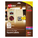 Avery® wholesale. AVERY Square Labels With Sure Feed And Trueblock, 1 1-2 X 1 1-2, White, 600-pack. HSD Wholesale: Janitorial Supplies, Breakroom Supplies, Office Supplies.
