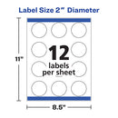 Avery® wholesale. AVERY Round Print-to-the Edge Labels With Sure Feed And Easy Peel, 2" Dia, Glossy White, 120-pk. HSD Wholesale: Janitorial Supplies, Breakroom Supplies, Office Supplies.