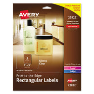 Avery® wholesale. AVERY Print-to-the-edge Labels With Sure Feed And Easy Peel, 2 X 3, Glossy Clear, 80-pack. HSD Wholesale: Janitorial Supplies, Breakroom Supplies, Office Supplies.