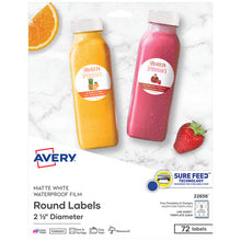 Load image into Gallery viewer, Avery® wholesale. AVERY Durable White Id Labels W- Sure Feed, 2 1-2&quot; Dia, White, 72-pk. HSD Wholesale: Janitorial Supplies, Breakroom Supplies, Office Supplies.