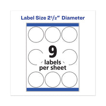 Load image into Gallery viewer, Avery® wholesale. AVERY Durable White Id Labels W- Sure Feed, 2 1-2&quot; Dia, White, 72-pk. HSD Wholesale: Janitorial Supplies, Breakroom Supplies, Office Supplies.