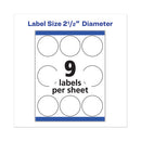 Avery® wholesale. AVERY Durable White Id Labels W- Sure Feed, 2 1-2" Dia, White, 72-pk. HSD Wholesale: Janitorial Supplies, Breakroom Supplies, Office Supplies.