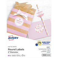 Avery® wholesale. AVERY Round Print-to-the Edge Labels With Surefeed And Easypeel, 2
