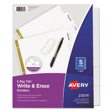 Load image into Gallery viewer, Avery® wholesale. AVERY Write And Erase Big Tab Paper Dividers, 5-tab, White, Letter. HSD Wholesale: Janitorial Supplies, Breakroom Supplies, Office Supplies.