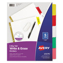 Avery® wholesale. AVERY Write And Erase Big Tab Paper Dividers, 5-tab, Multicolor, Letter. HSD Wholesale: Janitorial Supplies, Breakroom Supplies, Office Supplies.
