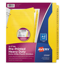 Avery® wholesale. Heavy-duty Preprinted Plastic Tab Dividers, 26-tab, A To Z, 11 X 9, Yellow, 1 Set. HSD Wholesale: Janitorial Supplies, Breakroom Supplies, Office Supplies.