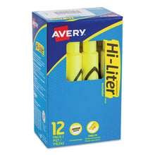 Load image into Gallery viewer, Avery® wholesale. AVERY Hi-liter Desk-style Highlighters, Chisel Tip, Fluorescent Yellow, Dozen. HSD Wholesale: Janitorial Supplies, Breakroom Supplies, Office Supplies.
