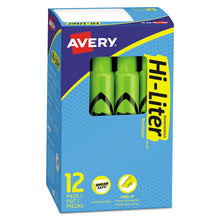 Load image into Gallery viewer, Avery® wholesale. AVERY Hi-liter Desk-style Highlighters, Chisel Tip, Fluorescent Green, Dozen. HSD Wholesale: Janitorial Supplies, Breakroom Supplies, Office Supplies.