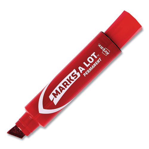 Avery® wholesale. AVERY Marks A Lot Extra-large Desk-style Permanent Marker, Extra-broad Chisel Tip, Red. HSD Wholesale: Janitorial Supplies, Breakroom Supplies, Office Supplies.