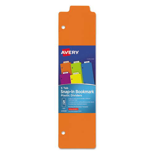 Avery® wholesale. AVERY Tabbed Snap-in Bookmark Plastic Dividers, 5-tab, 11.5 X 3, Assorted, 1 Set. HSD Wholesale: Janitorial Supplies, Breakroom Supplies, Office Supplies.