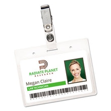 Load image into Gallery viewer, Avery® wholesale. AVERY Secure Top Clip-style Badge Holders, Horizontal, 2 1-4 X 3 1-2, Clear, 50-box. HSD Wholesale: Janitorial Supplies, Breakroom Supplies, Office Supplies.