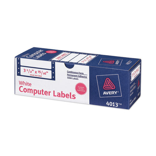 Avery® wholesale. AVERY Dot Matrix Printer Mailing Labels, Pin-fed Printers, 0.94 X 3.5, White, 5,000-box. HSD Wholesale: Janitorial Supplies, Breakroom Supplies, Office Supplies.