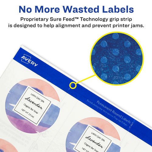 Avery® wholesale. AVERY Printable Self-adhesive Permanent Id Labels W-sure Feed, 3-4" Dia, Clear, 400-pk. HSD Wholesale: Janitorial Supplies, Breakroom Supplies, Office Supplies.