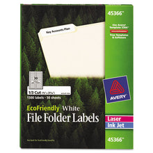 Load image into Gallery viewer, Avery® wholesale. AVERY Ecofriendly Permanent File Folder Labels, 0.66 X 3.44, White, 30-sheet, 50 Sheets-pack. HSD Wholesale: Janitorial Supplies, Breakroom Supplies, Office Supplies.