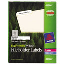 Avery® wholesale. AVERY Ecofriendly Permanent File Folder Labels, 0.66 X 3.44, White, 30-sheet, 50 Sheets-pack. HSD Wholesale: Janitorial Supplies, Breakroom Supplies, Office Supplies.