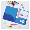 Avery® wholesale. AVERY Plastic Two-pocket Folder, 20-sheet Capacity, Translucent Blue. HSD Wholesale: Janitorial Supplies, Breakroom Supplies, Office Supplies.