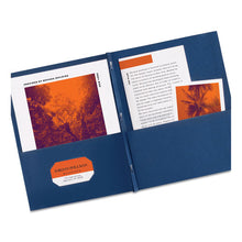 Load image into Gallery viewer, Avery® wholesale. AVERY Two-pocket Folder, Prong Fastener, Letter, 1-2&quot; Capacity, Dark Blue, 25-box. HSD Wholesale: Janitorial Supplies, Breakroom Supplies, Office Supplies.