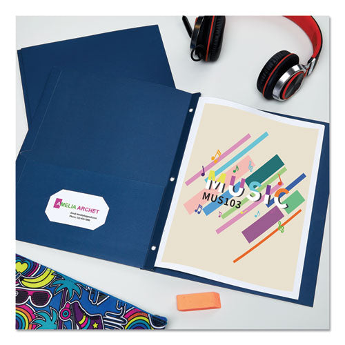 Avery® wholesale. AVERY Two-pocket Folder, Prong Fastener, Letter, 1-2" Capacity, Dark Blue, 25-box. HSD Wholesale: Janitorial Supplies, Breakroom Supplies, Office Supplies.