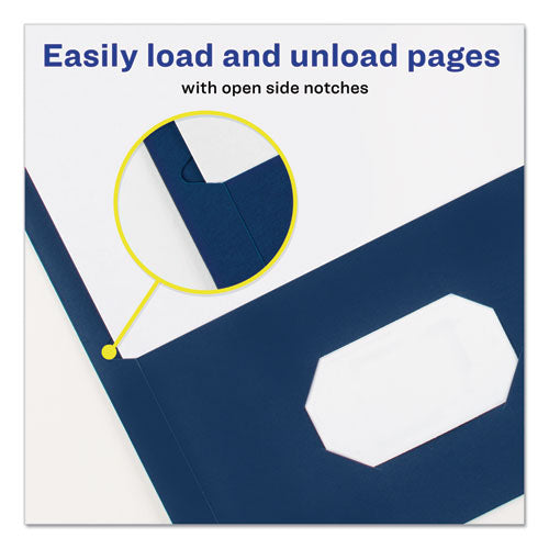 Avery® wholesale. AVERY Two-pocket Folder, Prong Fastener, Letter, 1-2" Capacity, Dark Blue, 25-box. HSD Wholesale: Janitorial Supplies, Breakroom Supplies, Office Supplies.