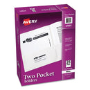 Avery® wholesale. AVERY Two-pocket Folder, 40-sheet Capacity, White, 25-box. HSD Wholesale: Janitorial Supplies, Breakroom Supplies, Office Supplies.