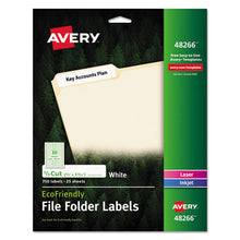 Load image into Gallery viewer, Avery® wholesale. AVERY Ecofriendly Permanent File Folder Labels, 0.66 X 3.44, White, 30-sheet, 25 Sheets-pack. HSD Wholesale: Janitorial Supplies, Breakroom Supplies, Office Supplies.