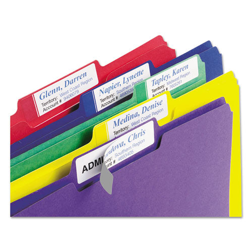 Avery® wholesale. AVERY Extra-large Trueblock File Folder Labels With Sure Feed Technology, 0.94 X 3.44, White, 18-sheet, 25 Sheets-pack. HSD Wholesale: Janitorial Supplies, Breakroom Supplies, Office Supplies.