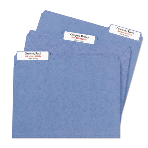 Avery® wholesale. AVERY Extra-large Trueblock File Folder Labels With Sure Feed Technology, 0.94 X 3.44, White, 18-sheet, 25 Sheets-pack. HSD Wholesale: Janitorial Supplies, Breakroom Supplies, Office Supplies.