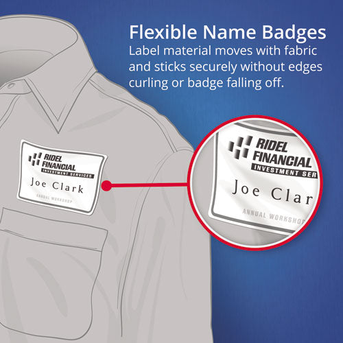 Avery® wholesale. AVERY Flexible Adhesive Name Badge Labels, 3.38 X 2.33, White-red Border, 400-box. HSD Wholesale: Janitorial Supplies, Breakroom Supplies, Office Supplies.