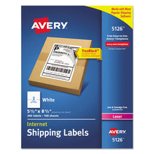 Load image into Gallery viewer, Avery® wholesale. AVERY Shipping Labels W- Trueblock Technology, Laser Printers, 5.5 X 8.5, White, 2-sheet, 100 Sheets-box. HSD Wholesale: Janitorial Supplies, Breakroom Supplies, Office Supplies.