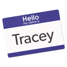 Load image into Gallery viewer, Avery® wholesale. AVERY Printable Adhesive Name Badges, 3.38 X 2.33, Blue &quot;hello&quot;, 100-pack. HSD Wholesale: Janitorial Supplies, Breakroom Supplies, Office Supplies.